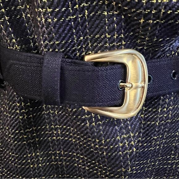 Vintage Woward Wolf Navy & Gold Metallic Tweed Blazer size 8 - Picture 8 of 11